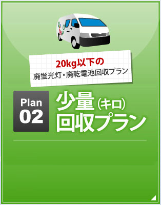 20kg以下の蛍光灯回収プラン Plan02「少量（キロ）回収プラン」