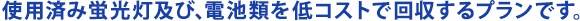 使用済み蛍光灯を低コストで回収するプランです。